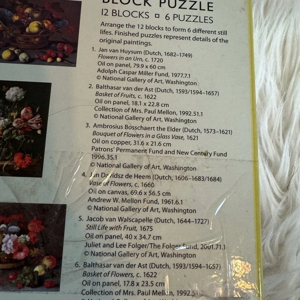 Pomegranate Kids Block Puzzle - Dutch Still Life’s 12 Blocks - 6 Puzzles!